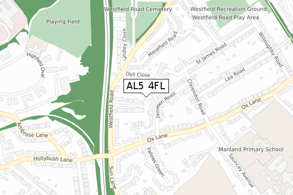 AL5 4FL map - large scale - OS Open Zoomstack (Ordnance Survey) AL5 4FL map - large scale - OS Open Zoomstack (Ordnance Survey)