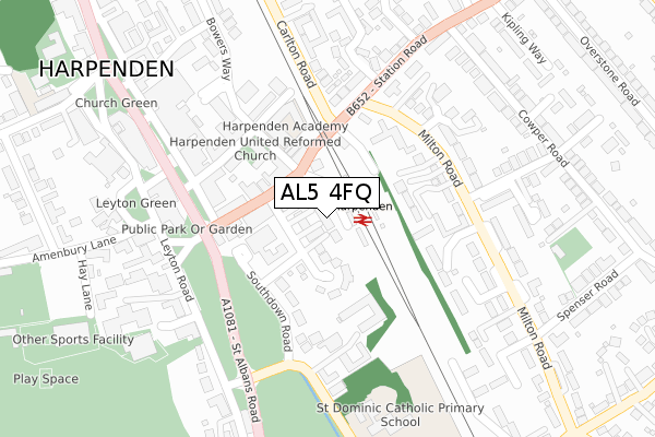 AL5 4FQ map - large scale - OS Open Zoomstack (Ordnance Survey) AL5 4FQ map - large scale - OS Open Zoomstack (Ordnance Survey)