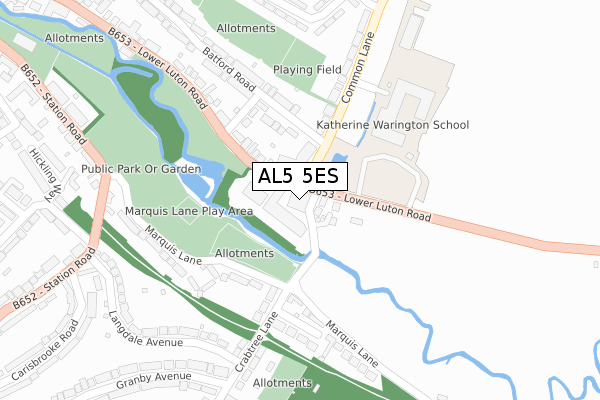 AL5 5ES map - large scale - OS Open Zoomstack (Ordnance Survey)