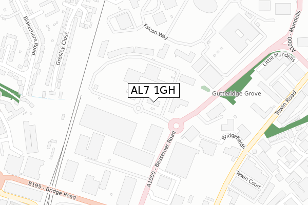 AL7 1GH map - large scale - OS Open Zoomstack (Ordnance Survey) AL7 1GH map - large scale - OS Open Zoomstack (Ordnance Survey)