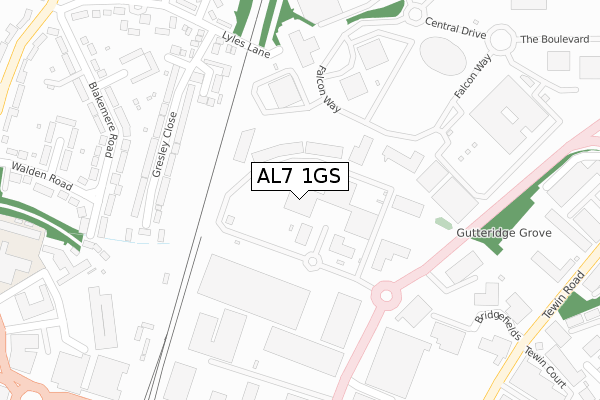 AL7 1GS map - large scale - OS Open Zoomstack (Ordnance Survey) AL7 1GS map - large scale - OS Open Zoomstack (Ordnance Survey)