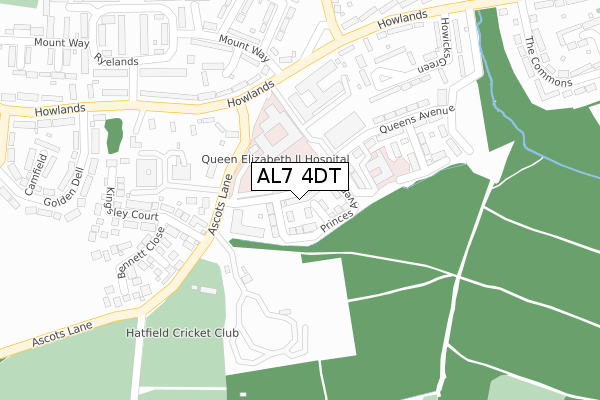 AL7 4DT map - large scale - OS Open Zoomstack (Ordnance Survey) AL7 4DT map - large scale - OS Open Zoomstack (Ordnance Survey)