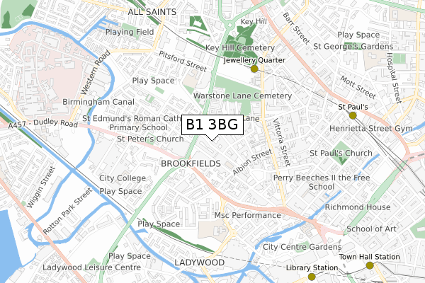B1 3BG map - small scale - OS Open Zoomstack (Ordnance Survey) B1 3BG map - small scale - OS Open Zoomstack (Ordnance Survey)