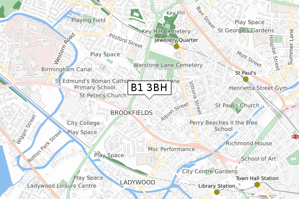 B1 3BH map - small scale - OS Open Zoomstack (Ordnance Survey) B1 3BH map - small scale - OS Open Zoomstack (Ordnance Survey)