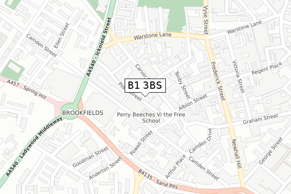 B1 3BS map - large scale - OS Open Zoomstack (Ordnance Survey) B1 3BS map - large scale - OS Open Zoomstack (Ordnance Survey)