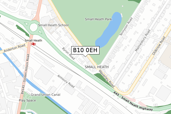 B10 0EH map - large scale - OS Open Zoomstack (Ordnance Survey)