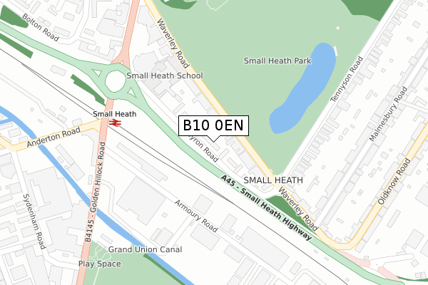 B10 0EN map - large scale - OS Open Zoomstack (Ordnance Survey)