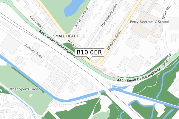 B10 0ER map - large scale - OS Open Zoomstack (Ordnance Survey)