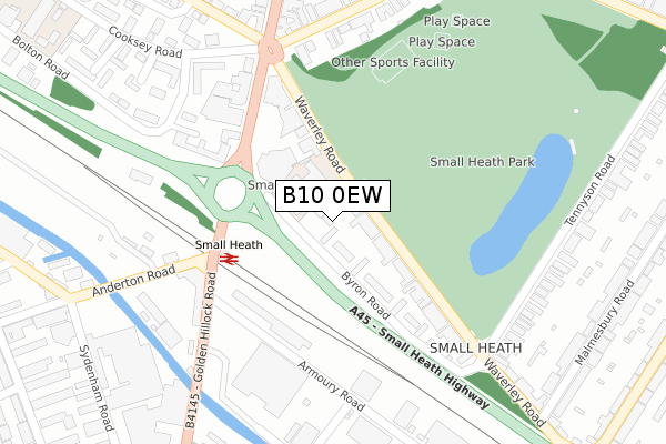 B10 0EW map - large scale - OS Open Zoomstack (Ordnance Survey)