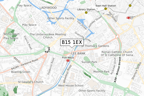 B15 1EX map - small scale - OS Open Zoomstack (Ordnance Survey) B15 1EX map - small scale - OS Open Zoomstack (Ordnance Survey)