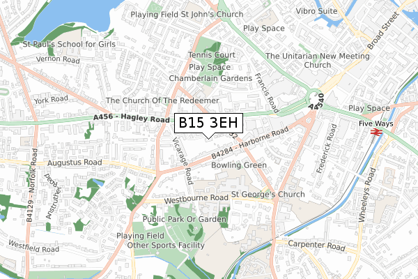 B15 3EH map - small scale - OS Open Zoomstack (Ordnance Survey) B15 3EH map - small scale - OS Open Zoomstack (Ordnance Survey)