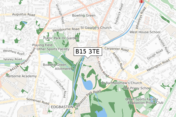 B15 3TE map - small scale - OS Open Zoomstack (Ordnance Survey) B15 3TE map - small scale - OS Open Zoomstack (Ordnance Survey)