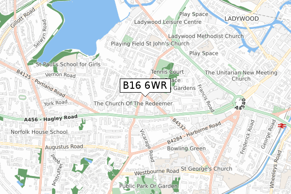 B16 6WR map - small scale - OS Open Zoomstack (Ordnance Survey) B16 6WR map - small scale - OS Open Zoomstack (Ordnance Survey)