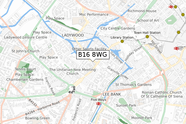 B16 8WG map - small scale - OS Open Zoomstack (Ordnance Survey) B16 8WG map - small scale - OS Open Zoomstack (Ordnance Survey)