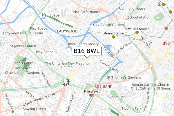 B16 8WL map - small scale - OS Open Zoomstack (Ordnance Survey) B16 8WL map - small scale - OS Open Zoomstack (Ordnance Survey)