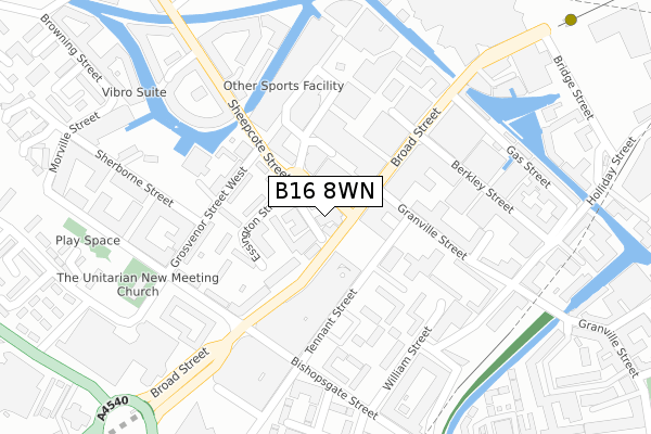 B16 8WN map - large scale - OS Open Zoomstack (Ordnance Survey) B16 8WN map - large scale - OS Open Zoomstack (Ordnance Survey)