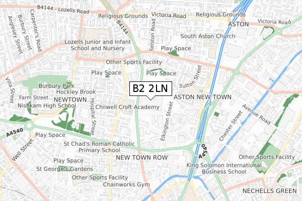 B2 2LN map - small scale - OS Open Zoomstack (Ordnance Survey) B2 2LN map - small scale - OS Open Zoomstack (Ordnance Survey)