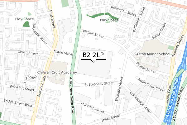 B2 2LP map - large scale - OS Open Zoomstack (Ordnance Survey)