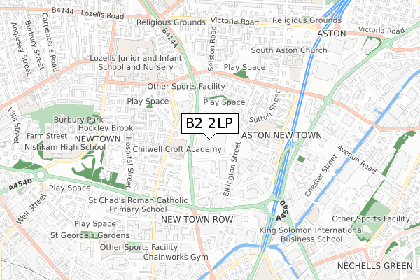 B2 2LP map - small scale - OS Open Zoomstack (Ordnance Survey)