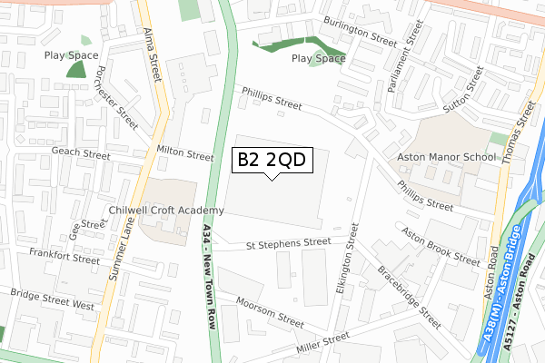 B2 2QD map - large scale - OS Open Zoomstack (Ordnance Survey) B2 2QD map - large scale - OS Open Zoomstack (Ordnance Survey)