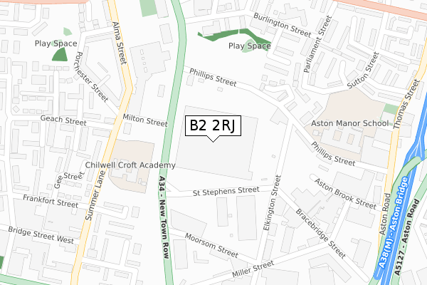 B2 2RJ map - large scale - OS Open Zoomstack (Ordnance Survey) B2 2RJ map - large scale - OS Open Zoomstack (Ordnance Survey)