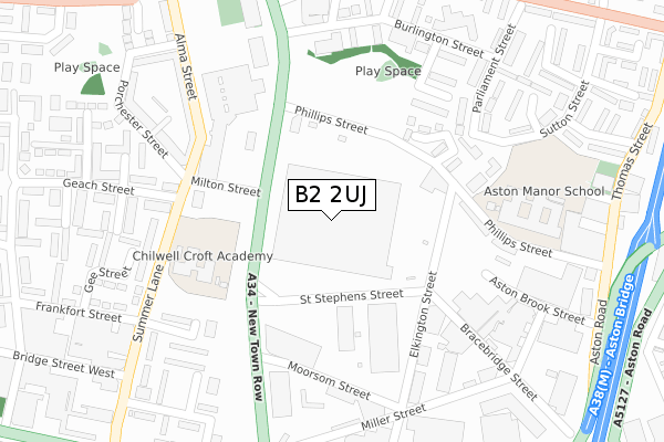 B2 2UJ map - large scale - OS Open Zoomstack (Ordnance Survey) B2 2UJ map - large scale - OS Open Zoomstack (Ordnance Survey)