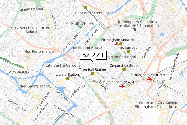 B2 2ZT map - small scale - OS Open Zoomstack (Ordnance Survey) B2 2ZT map - small scale - OS Open Zoomstack (Ordnance Survey)