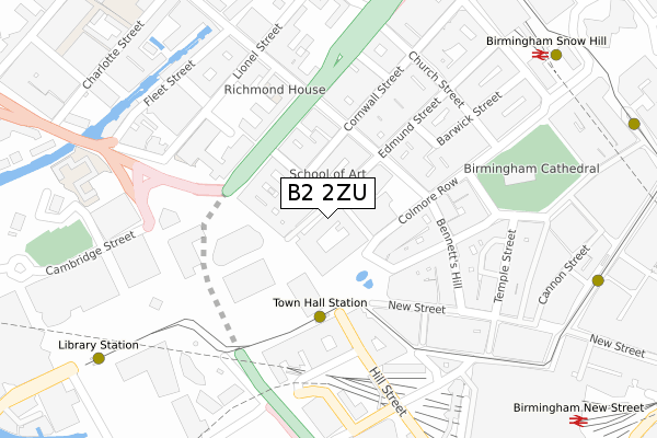 B2 2ZU map - large scale - OS Open Zoomstack (Ordnance Survey)
