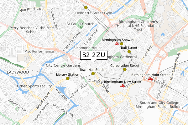 B2 2ZU map - small scale - OS Open Zoomstack (Ordnance Survey) B2 2ZU map - small scale - OS Open Zoomstack (Ordnance Survey)