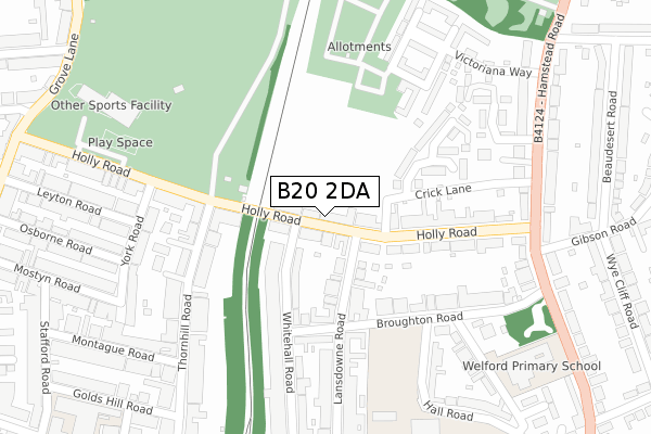 B20 2DA map - large scale - OS Open Zoomstack (Ordnance Survey)