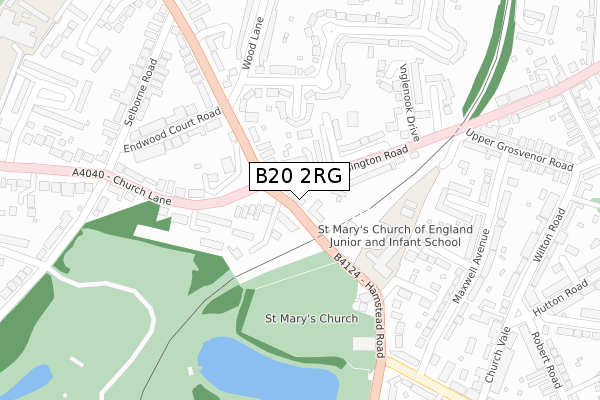 B20 2RG map - large scale - OS Open Zoomstack (Ordnance Survey)