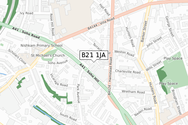 B21 1JA map - large scale - OS Open Zoomstack (Ordnance Survey) B21 1JA map - large scale - OS Open Zoomstack (Ordnance Survey)