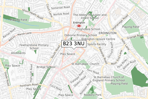 B23 3NU map - small scale - OS Open Zoomstack (Ordnance Survey) B23 3NU map - small scale - OS Open Zoomstack (Ordnance Survey)