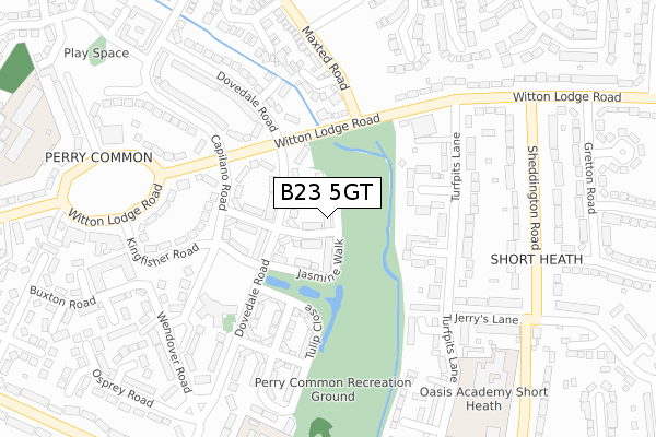 B23 5GT map - large scale - OS Open Zoomstack (Ordnance Survey) B23 5GT map - large scale - OS Open Zoomstack (Ordnance Survey)