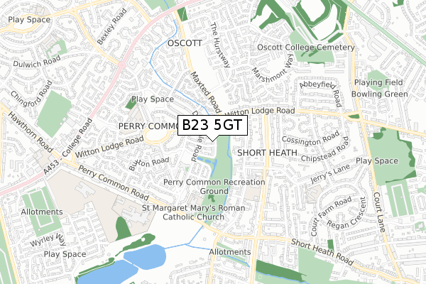 B23 5GT map - small scale - OS Open Zoomstack (Ordnance Survey) B23 5GT map - small scale - OS Open Zoomstack (Ordnance Survey)