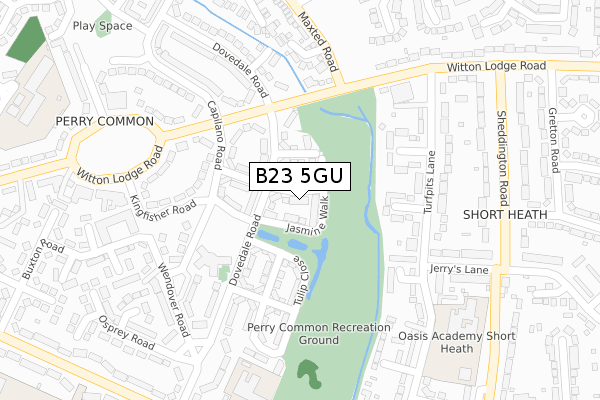 B23 5GU map - large scale - OS Open Zoomstack (Ordnance Survey)