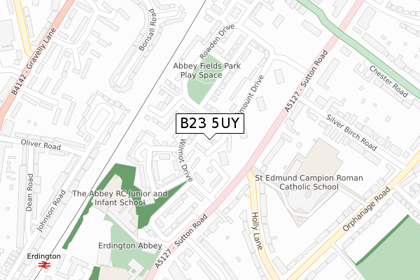B23 5UY map - large scale - OS Open Zoomstack (Ordnance Survey) B23 5UY map - large scale - OS Open Zoomstack (Ordnance Survey)