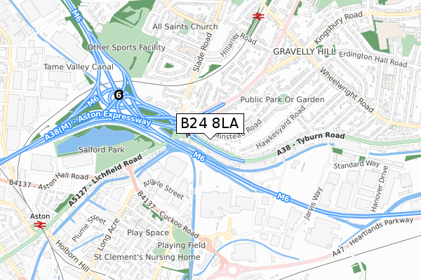 B24 8LA map - small scale - OS Open Zoomstack (Ordnance Survey) B24 8LA map - small scale - OS Open Zoomstack (Ordnance Survey)