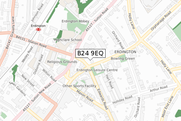B24 9EQ map - large scale - OS Open Zoomstack (Ordnance Survey) B24 9EQ map - large scale - OS Open Zoomstack (Ordnance Survey)