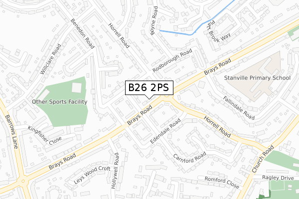 B26 2PS map - large scale - OS Open Zoomstack (Ordnance Survey)