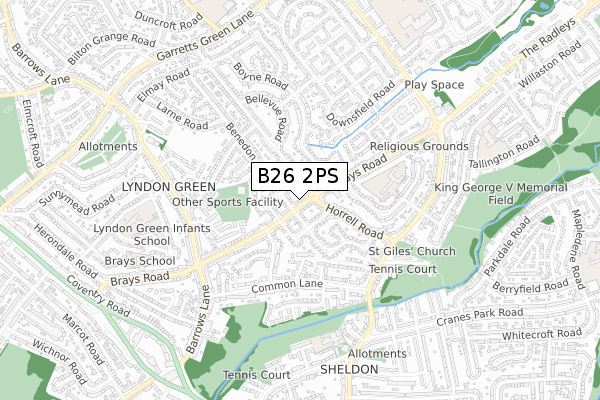 B26 2PS map - small scale - OS Open Zoomstack (Ordnance Survey)