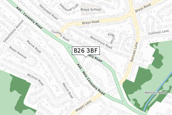 B26 3BF map - large scale - OS Open Zoomstack (Ordnance Survey) B26 3BF map - large scale - OS Open Zoomstack (Ordnance Survey)