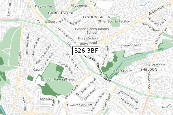 B26 3BF map - small scale - OS Open Zoomstack (Ordnance Survey) B26 3BF map - small scale - OS Open Zoomstack (Ordnance Survey)