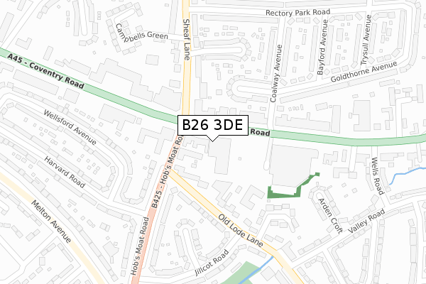 B26 3DE map - large scale - OS Open Zoomstack (Ordnance Survey)