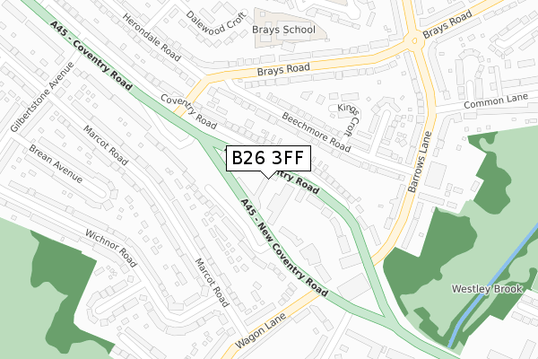 B26 3FF map - large scale - OS Open Zoomstack (Ordnance Survey) B26 3FF map - large scale - OS Open Zoomstack (Ordnance Survey)