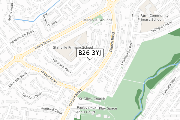 B26 3YJ map - large scale - OS Open Zoomstack (Ordnance Survey) B26 3YJ map - large scale - OS Open Zoomstack (Ordnance Survey)