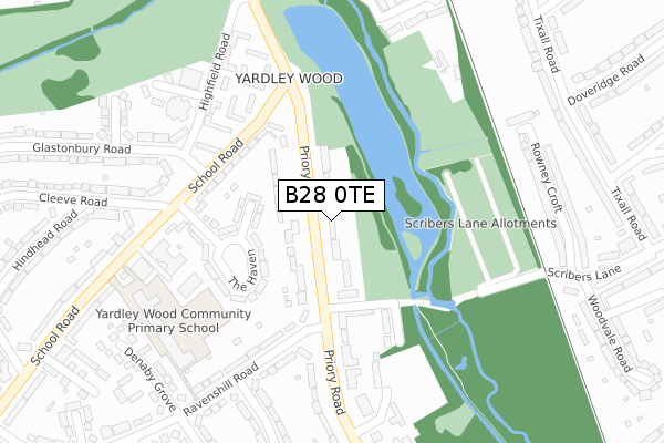 B28 0TE map - large scale - OS Open Zoomstack (Ordnance Survey)