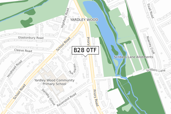 B28 0TF map - large scale - OS Open Zoomstack (Ordnance Survey)