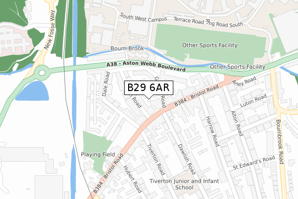 B29 6AR map - large scale - OS Open Zoomstack (Ordnance Survey) B29 6AR map - large scale - OS Open Zoomstack (Ordnance Survey)