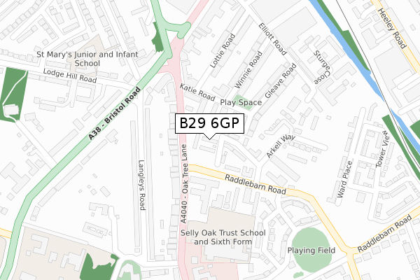 B29 6GP map - large scale - OS Open Zoomstack (Ordnance Survey) B29 6GP map - large scale - OS Open Zoomstack (Ordnance Survey)